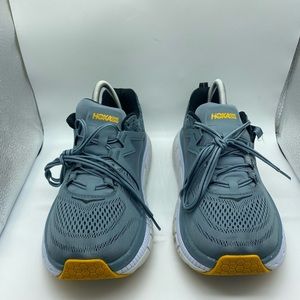 Hoka One One Gaviota 2 Gray Yellow White Running Shoes 1099629 Mens Size 9.5 2E